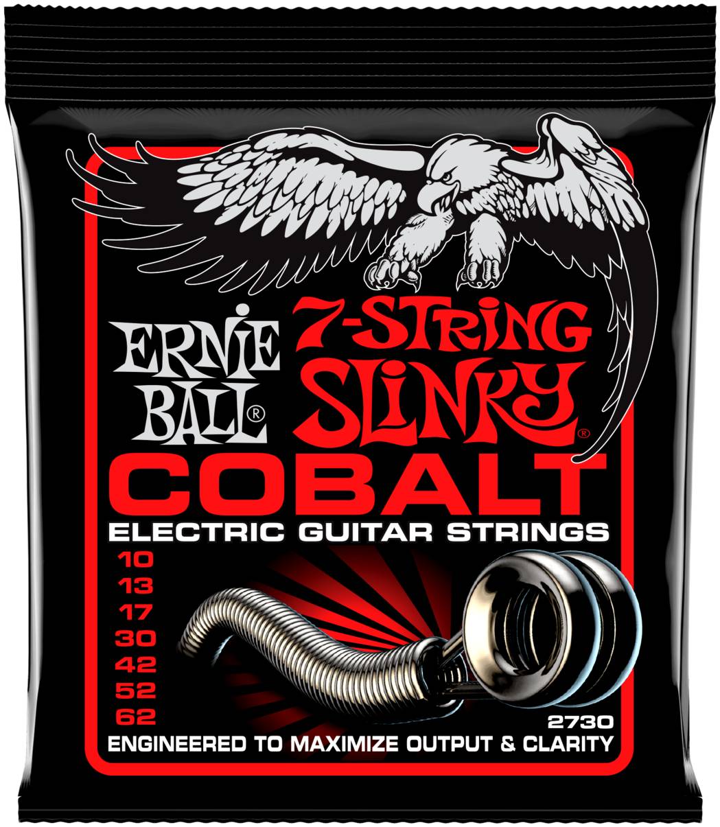 ERNIE BALL 2730 Cobalt Slinky Skinny Top Heavy Bottom 10-62 - Струны для 7 струнной электрогитары