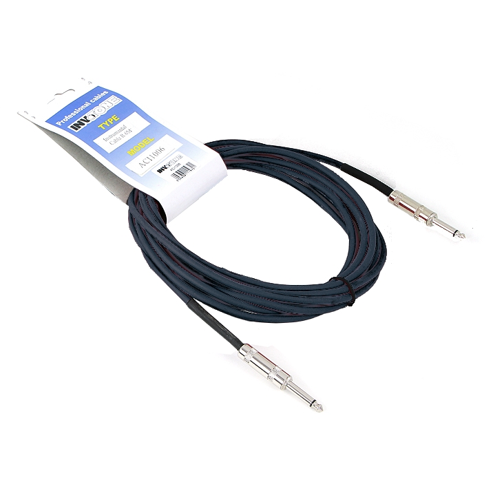 INVOTONE ACI1006 BK - инструментальный кабель, 6,3 джек моно <-> 6,3 джек моно, длина 6 м (черный)