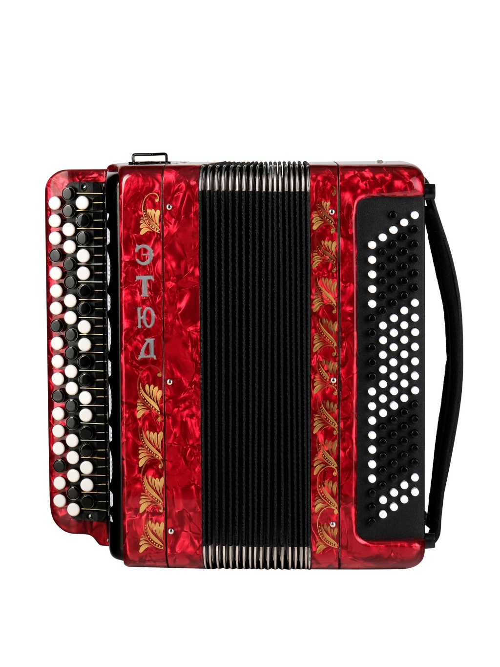 BN-40-RD Баян ученический двухголосный Этюд-205М2, 55х100-II, красный, Тульская гармонь