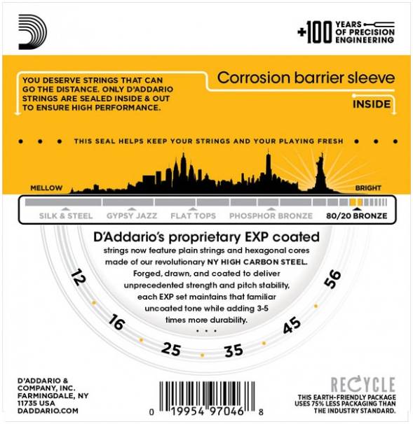 D'ADDARIO EXP14 - Струны для акустической гитары