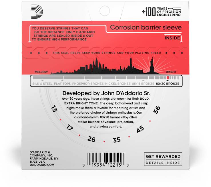 D'ADDARIO EJ12 - Струны для акустической гитары
