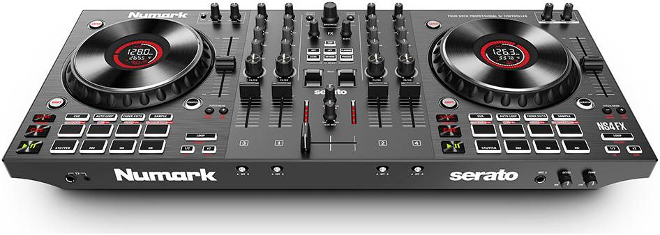 NUMARK NS4FX - DJ-контроллер 4-х канальный, 2 сенсорных 6-дюймовых джога.