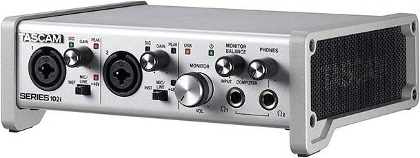 TASCAM SERIES 102i - аудиоинтерфейс USB, АЦП/ЦАП: 24бит/192кГц, USB-B.