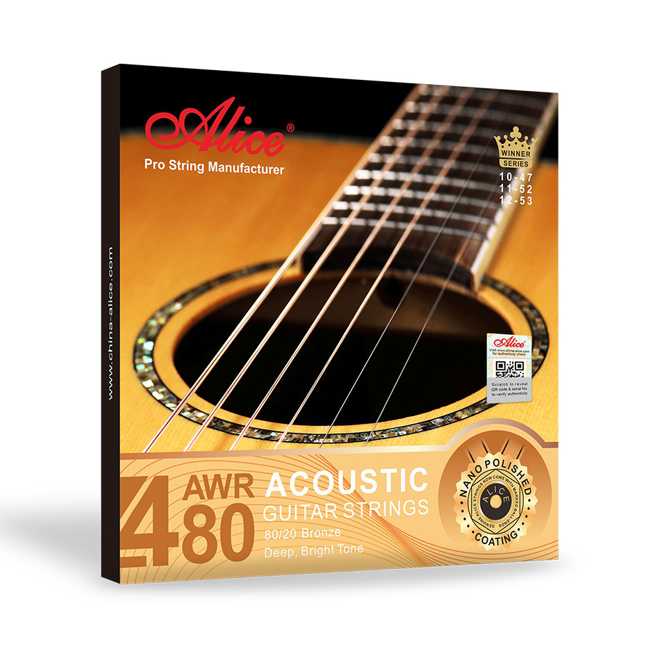 ALICE AWR480-SL - Струны для акустической гитары, бронза 80/20, 11-52