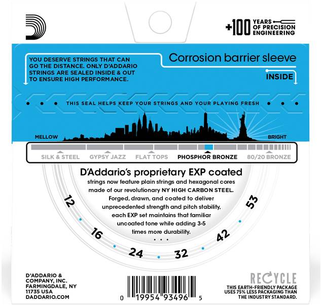 D'ADDARIO EXP16 - Струны для акустической гитары