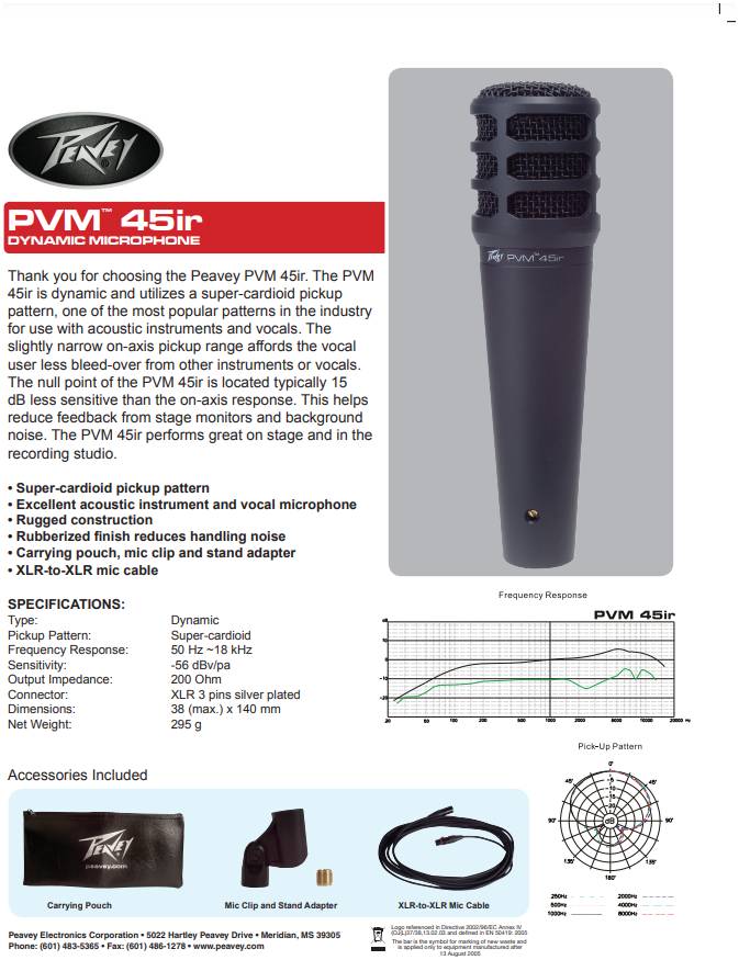 PEAVEY PVM 45ir - Микрофон