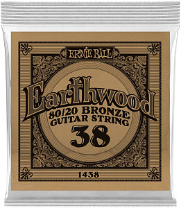 ERNIE BALL 1438 Earthwood 80/20 .038 - Струна одиночная для акустической гитары