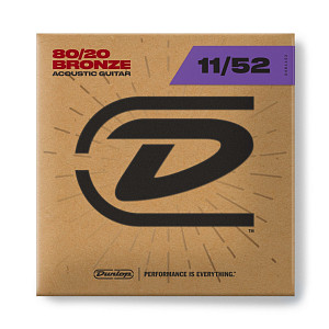 Dunlop DAB1152 Комплект струн для акустической гитары, бронза 80/20, Medium Light, 11-52