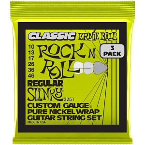ERNIE BALL 3251 - Набор из 3-х комплектов для эллектрогитары; Regular Slinky; Калибр - 10-46;