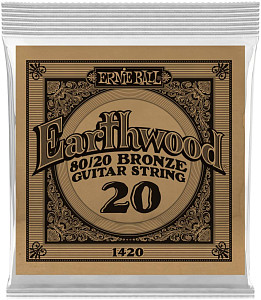 ERNIE BALL 1420 Earthwood 80/20 .020 - Струна одиночная для акустической гитары