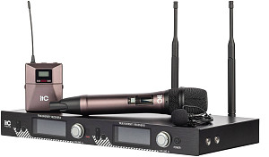 ITC T-521UT - радиосистема UHF двухканальная с петличным и ручным микрофонами....
