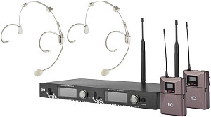 ITC T-521US - радиосистема UHF двухканальная с двумя головными микрофонами....