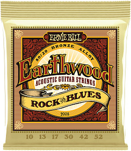 ERNIE BALL 2008 Earthwood 80/20 Bronze Rock&Blues 10-52 - Струны для акустической гитары