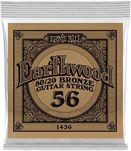 ERNIE BALL 1456 Earthwood 80/20 .056 - Струна одиночная для акустической гитары
