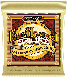 ERNIE BALL 2013 Earthwood 80/20 Bronze Custom Light 10-48 - Струны для 12 струнной акустической гитары