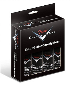 FENDER Custom Shop Deluxe Guitar Care System, 4 Pack, Black - Набор средств для ухода