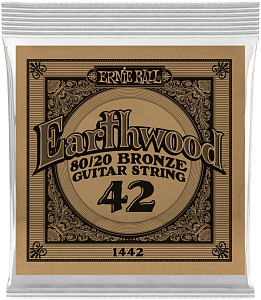 ERNIE BALL 1442 Earthwood 80/20 .042 - Струна одиночная для акустической гитары