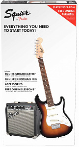 FENDER Squier Stratocaster® Pack, Laurel Fingerboard, Brown Sunburst, Gig...
