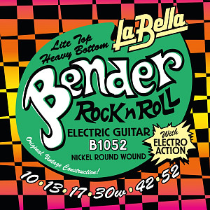 B1052 The Bender L.Top/H.Bottom Комплект струн для электрогитары, никелированные, 10-52, La Bella