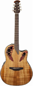 OVATION CE44P-FKOA Celebrity Elite Plus Mid Cutaway Natural Figured Koa...