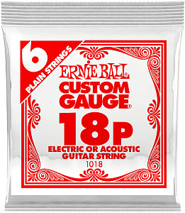 ERNIE BALL 1018 Plain Steel .018 - Струна одиночная для акустической и электрогитары
