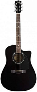 FENDER DG-60CE DREADNOUGHT BLACK - Гитара электроакустическая шестиструнная