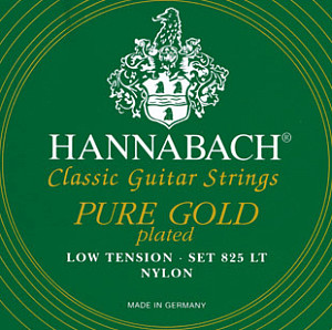 825LT Green PURE GOLD Комплект струн для классической гитары нейлон/позолоченные Hannabach