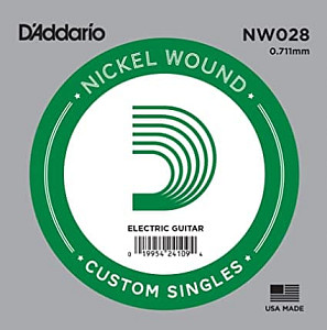 D'Addario NW028 - Одиночная струна для элекрогитары