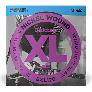 D'ADDARIO EXL120 - Струны для электрогитары; Super Light; Никель; Калибр: 9-42