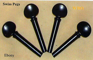VP01E-1/8 Колок для скрипки, швейцарская модель, черное дерево, WBO