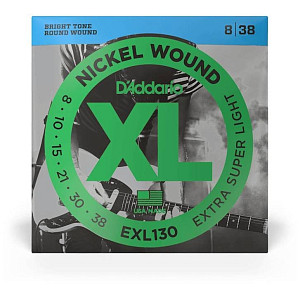 D'ADDARIO EXL130 - Струны для электрогитары; Extra Super Light; Калибр: 8-38