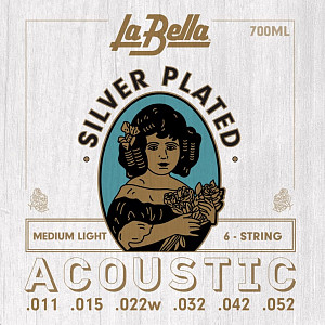 La Bella 700ML Silver-Plated Wound - Струны для акустической гитары