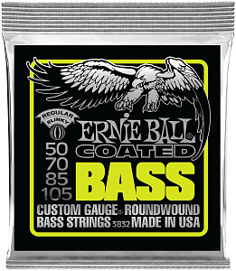 ERNIE BALL 3832 Coated Slinky Regular 50-105 - Струны для бас-гитары