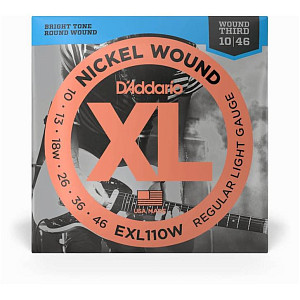 D'ADDARIO EXL110W - Струны для электрогитары; Regular Light; 3я струна в обмотке; 10-46