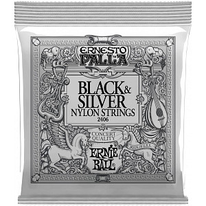 ERNIE BALL 2406 - Струны для классической гитары; Ernesto Palla; Черный нейлон, посеребренная оплетк