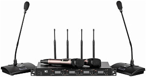 ITC TS-354H - радиосистема UHF четырёхканальная с двумя настольными микрофонами...