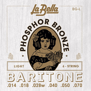 BG-L Комплект струн для гитары баритон, фосфорная бронза, 14-70, La Bella