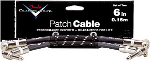 FENDER CUSTOM SHOP 6'' PATCH CABLE 2 PACK BLACK TWEED - Инструментальный кабель