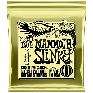 ERNIE BALL 2214 - Струны для электрогитары; Nickel Wound Mammoth (12-16-24w-34-48-62; wound G)
