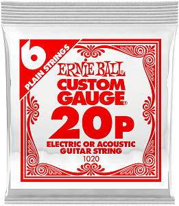 ERNIE BALL 1020 Plain Steel .020 - Струна одиночная для акустической и электрогитары