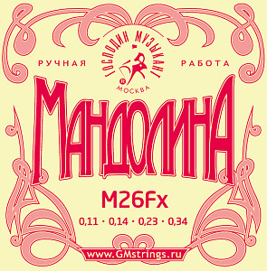 M26Fx Комплект струн для мандолины, фосфорная бронза, Господин Музыкант