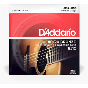 D'ADDARIO EJ12 - Струны для акустической гитары; Бронза 80/20; Medium 13-56