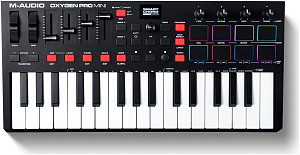 M-AUDIO Oxygen Pro Mini - MIDI клавиатура 32 клавиши, 4 энкодера, 4 фейдера,...