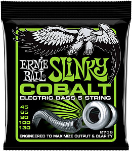 ERNIE BALL 2736 Cobalt Slinky 45-130 - Струны для бас-гитары 5 струнной