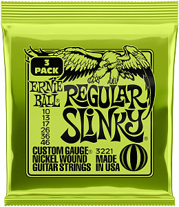 ERNIE BALL 3221 Nickel Wound Slinky Regular 3 Pack 10-46 - Струны для электрогитары