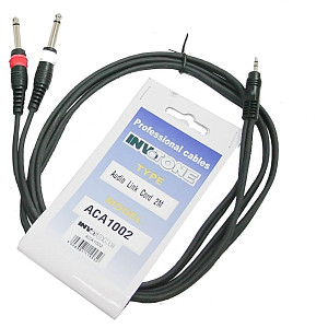 INVOTONE ACA1002 - Кабель мини-джек 3,5 стерео <-> 2 x 6,3 джек моно длина 2 м.