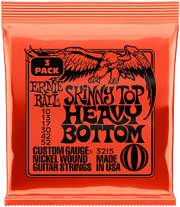 ERNIE BALL 3215 Nickel Wound Slinky Skinny Top Heavy Bottom 3 Pack 10-52 - Струны для электрогитары