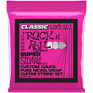 ERNIE BALL 2253 - Струны для электрогитары, Classic Role Pure Nickel Slinky Super (9-42)