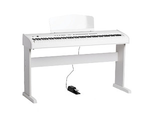 Stage-Studio-White-Satin Цифровое пианино, белое, со стойкой (2 коробки), Orla