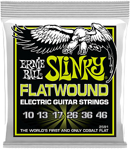 ERNIE BALL 2591 Slinky Flatwound Regular 10-46 - Струны для электрогитары